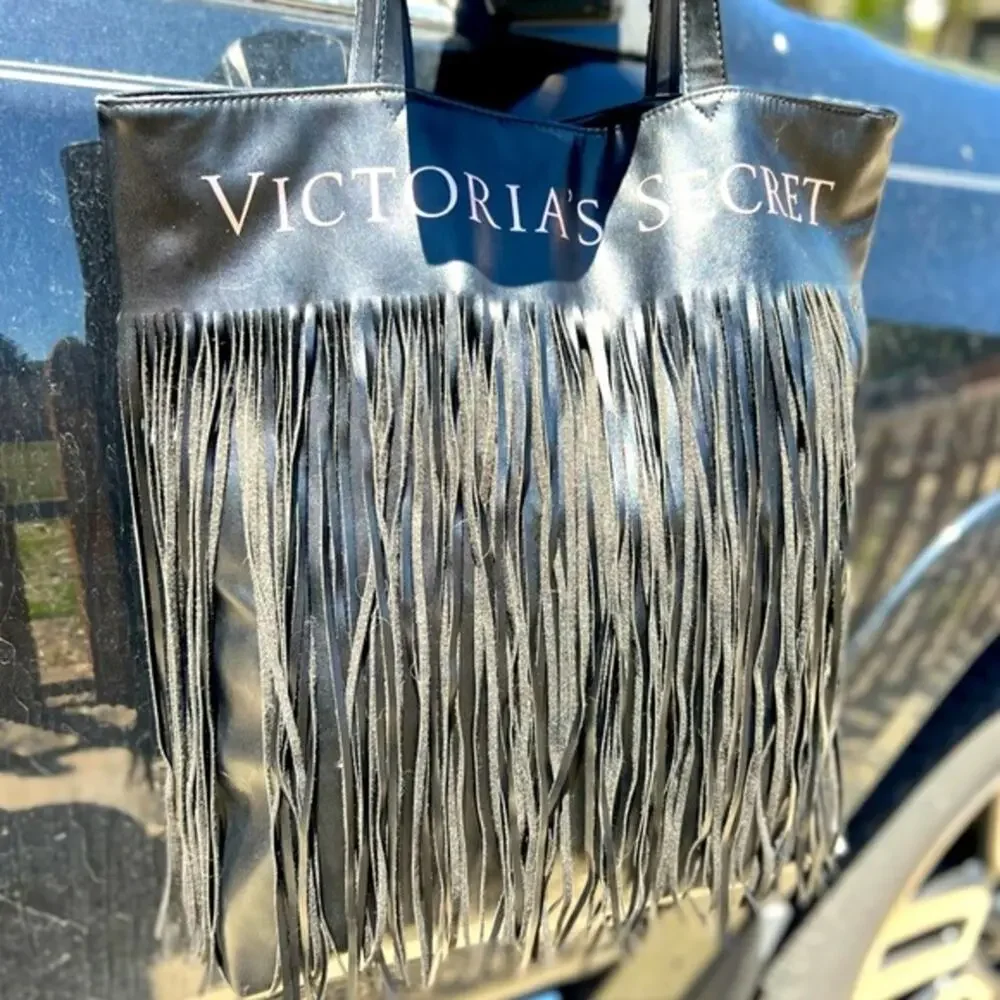 Victoria’s Secret Black with Fringe Tote Bag